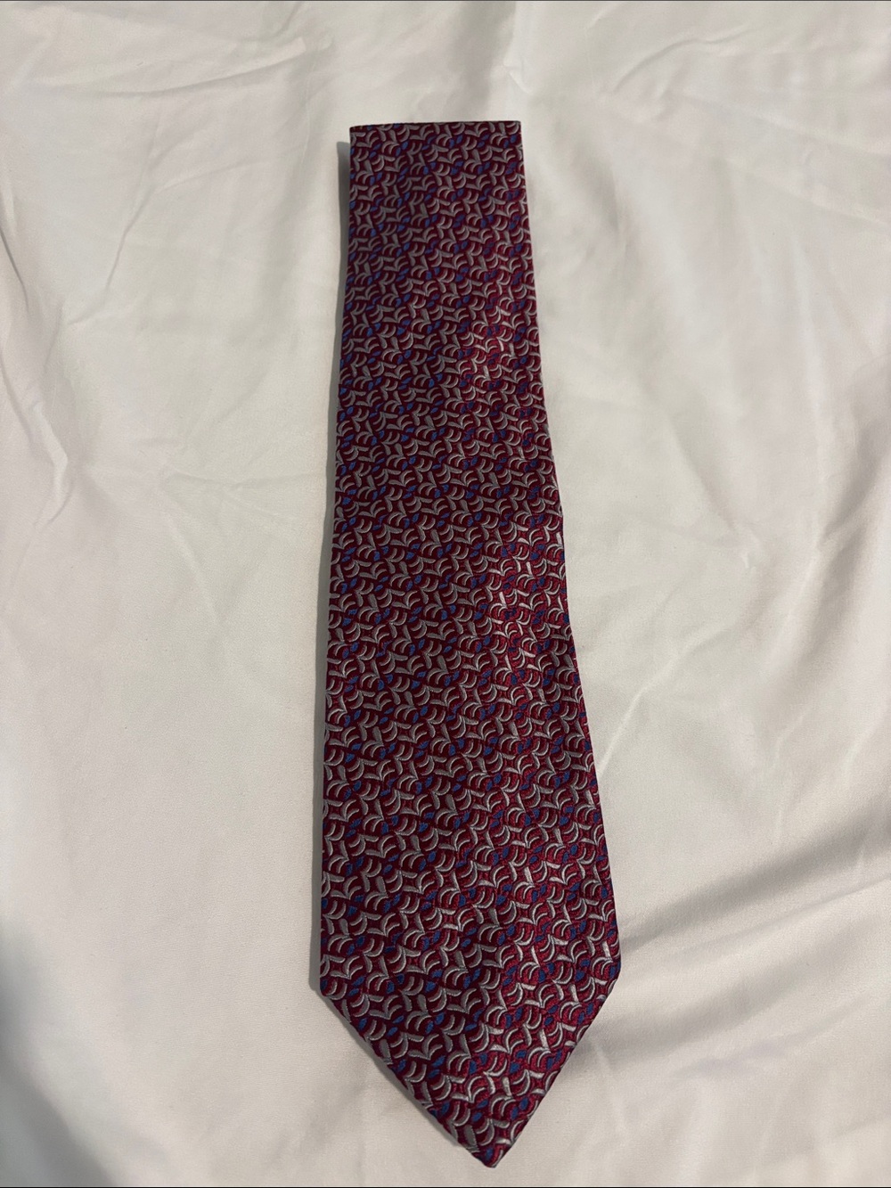 Charvet Men's Burgundy Patterned Silk Tie